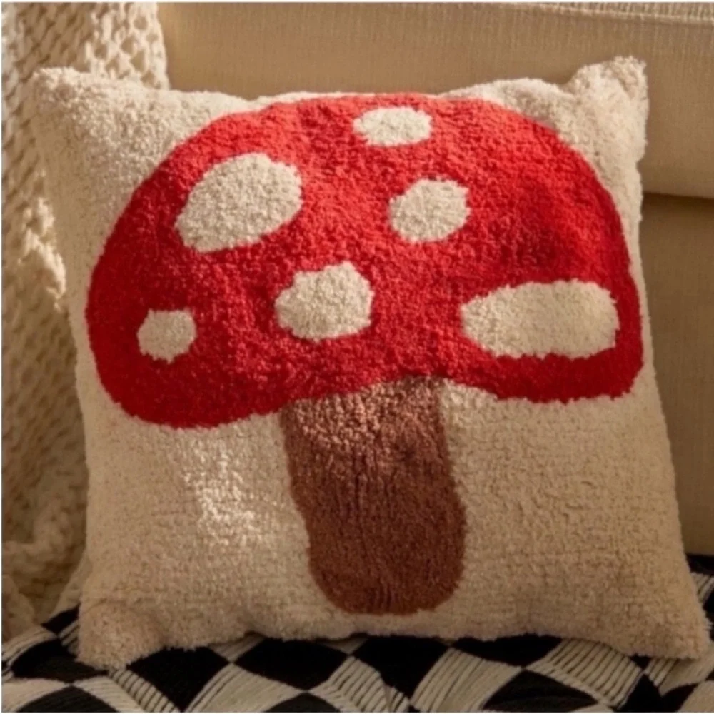 Mushroom Mini Tufted Throw Pillow